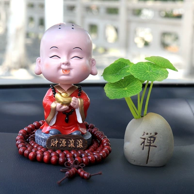 Car ornaments | resin high-end cartoon cute - financial-resources-rolling-in-zen-bottle