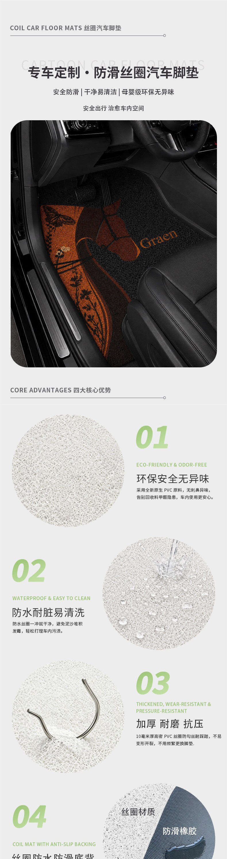 Universal car floor mats, driver's side thickened silk loop mats, freely cuttable, 2026 new model car mats