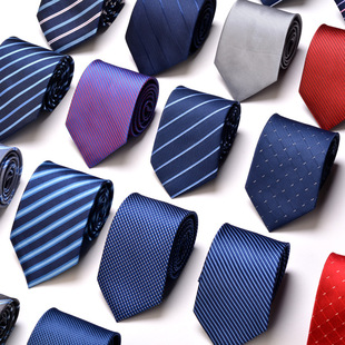Tie men's hand-tied long belt ordinary business wear accessories blue red striped dot bow tie 8cm wholesale