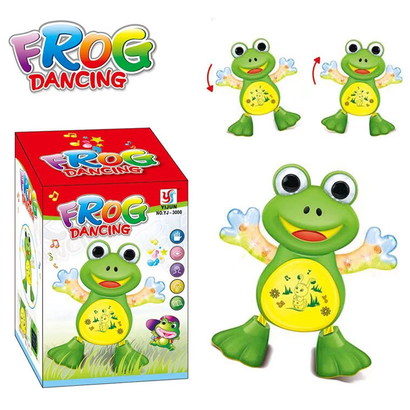 Juguete eléctrico interactivo para bebés, patito de dibujos animados que baila y canta, camina y se balancea con sonido espacial