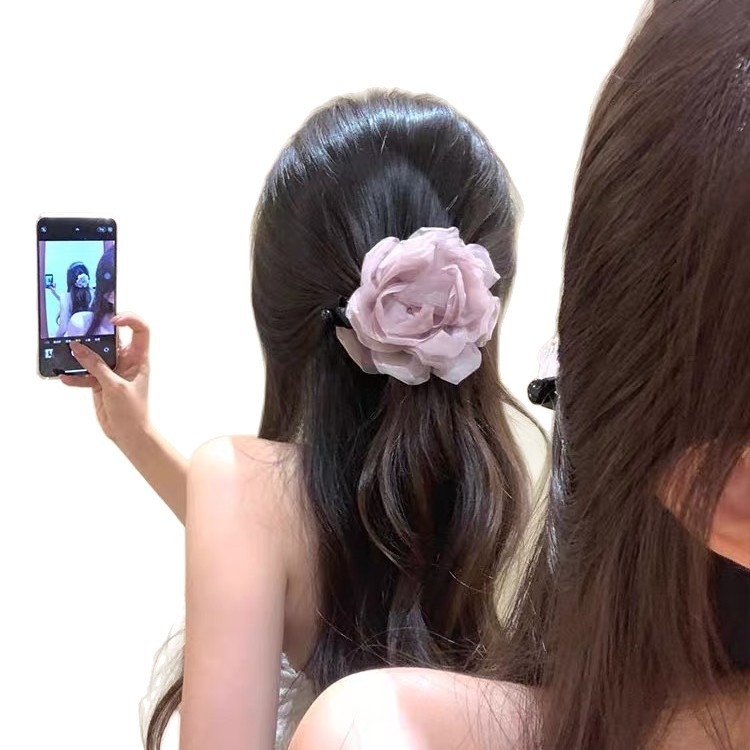 杏は会えてよかった～優しい椿のヘアピン、妖精のような後頭部の半分に結んだバナナクリップ、新しいオリジナルヘアアクセサリー|undefined