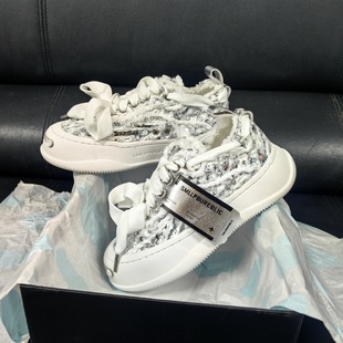 Tan Jianci's Same Style Open Smile Canvas Shoes Thick-Soled Men's and Women's 2025 New Dragon Scale Versatile Casual Height-Increasing Sneakers