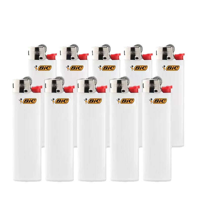 French Bic J3 Pure White Explosion-Proof Lighter Flint Disposable Grinding Wheel Pulley Gear Men's Durable