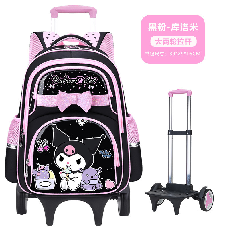 Mochila Escolar con Carro de Tela Oxford Impermeable y Transpirable para Escuela Primaria