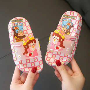 Children's Slippers Female Summer Parent-Child Girl Princess Cartoon Indoor Home Non-Slip Sandals for Kids and Baby Girls Thick Bottom