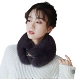 Пальто, удерживающий тепло фальшивый воротник, универсальный шарф, в корейском стиле