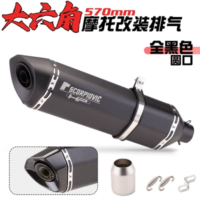 Exhaust pipe: 300 Scorpion Oblique Double-Hole - 570-all-black-round-mouth
