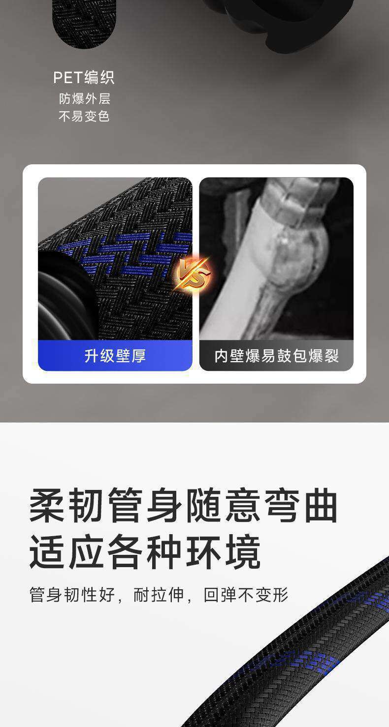 High-Pressure Booster Water Gun, Powerful Cleaning Hose, Telescopic Hose for Watering Flowers, Car Washing, Household Garden, and Faucet Connection Nozzle