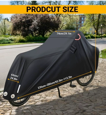Amazon Heavy-Duty Tricycle Cover Motorcycle Cover 420D Cross-Border Rainproof Cover Oxford Cloth Bicycle Cover (Car clothing) - black-420d-oxford-cloth