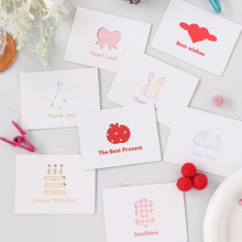 儿童简约鲜花店情人节感谢贺卡欧式售后服务创意卡片好评生日卡