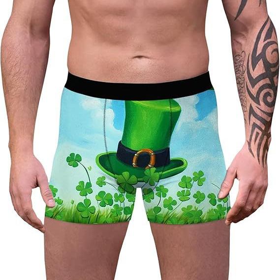 2025 Europa y América nueva moda casual trébol de cuatro hojas pantalones cortos de cuatro esquinas para hombre MP01