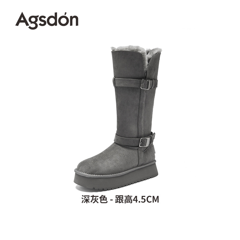 Botas de nieve de fondo grueso para mujeres 2025 nuevo otoño invierno con zapatos de algodón grueso no más altos que la rodilla