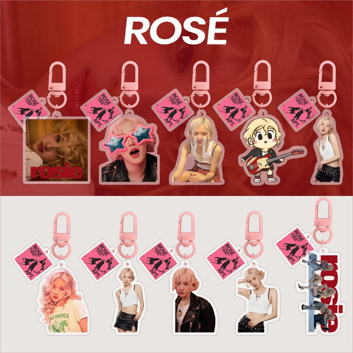 ROSE <APT.>朴彩英 亞克力雙面鑰匙扣掛件飾品明星周邊同款