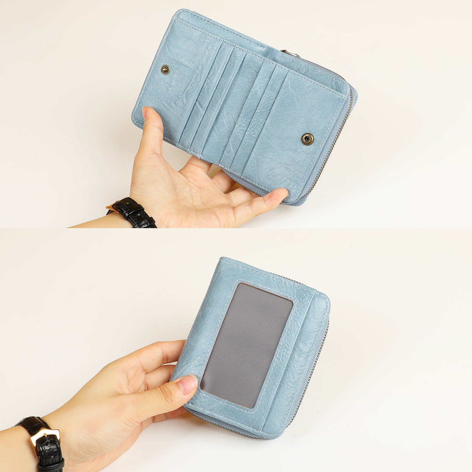 Transfronterizo PU piel antirrobo bolsa de tarjeta de órgano cubierta multifuncional gran capacidad simple bolsa de cambio bolsa de tarjetas billetera RFID