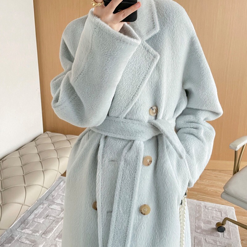 Event Wholesale Price] New Cashmere Outwear Women's Mid-Length 100 Suli Alpaca Winter Thick Woolen Outwear