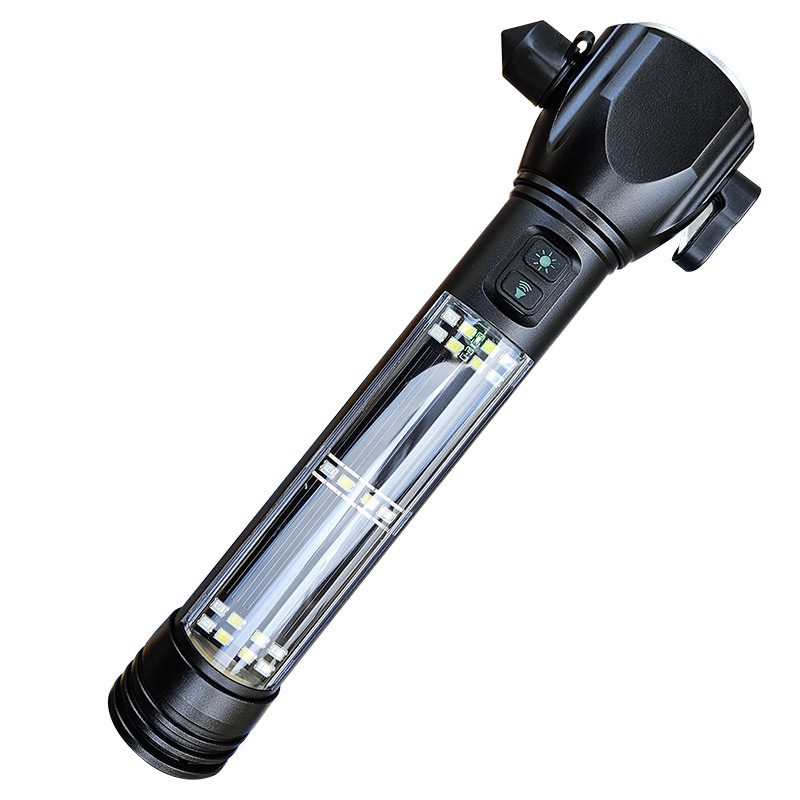 Lintera de emergencia multifuncional personalizada de luces de aluminio al aire libre zumbador zoom linterna de luz brillante