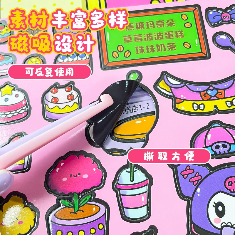 Sanrio, книга с наклейками, мультяшные наклейки, игрушка