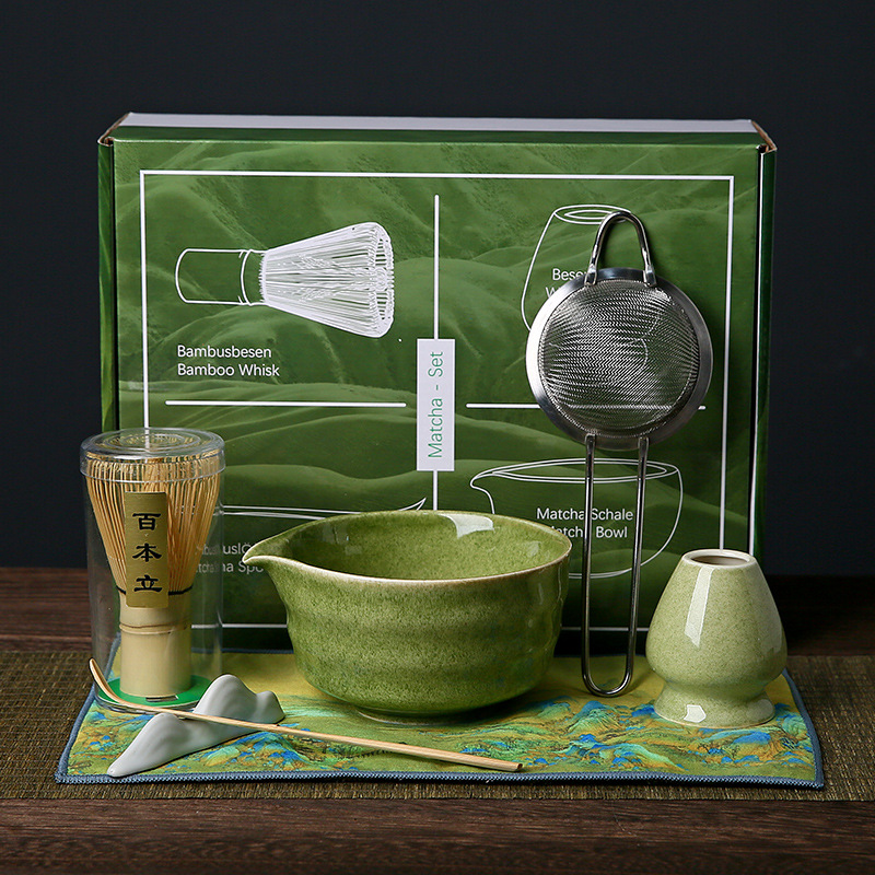 Japonés Matcha tazón Matcha túnica canción té herramientas de pedido taza de té de cerámica taza de té mezclador Matcha cepillo taza de té