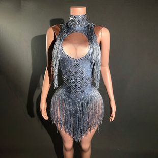 2024 New Sexy Hot Girls Dancing Suit Latin Dancing Pants Tassel Design Party Performance Suit