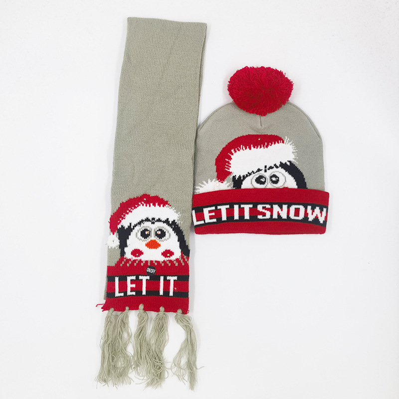 卸売越境パーティー高級クリスマスニット帽クリスマスぬいぐるみ発光帽子ニット毛糸帽子保温帽子|undefined
