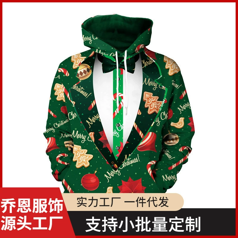 Счастливого Рождества с узором толстовка с капюшоном Санта-Клаус снежинка с принтом 3D толстовка для мужской одежды толстовка с капюшоном