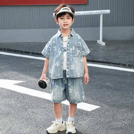 男童夏装套装2026新款儿童潮酷短袖两件套男宝宝夏季薄款衣服帅气