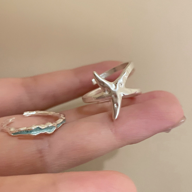 Designer Ring Seestern Im Urlaubsstil Aus 925er Sterlingsilber_voghion.com