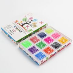 3x3cm children's finger painting color ink pad set 12-color DIY finger painting pigment ink pad