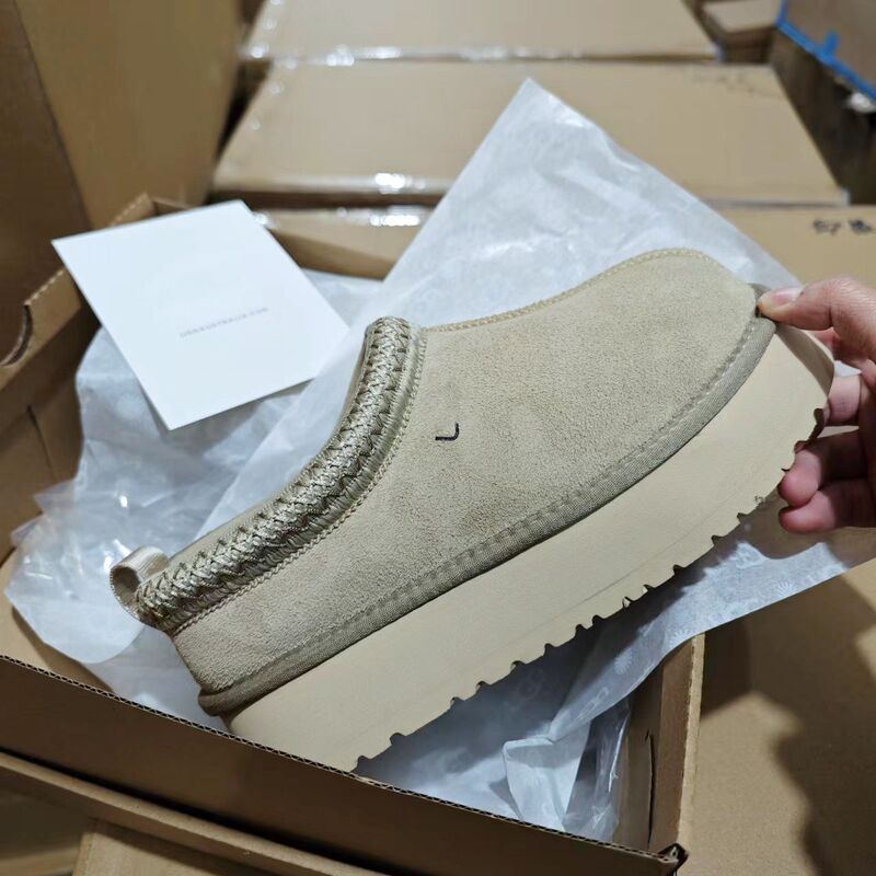 2024 New Winter Snow Boots for Women Thick-Soled Ethnic Style Tazz Wool Gigi Heightening Lazy Slippers