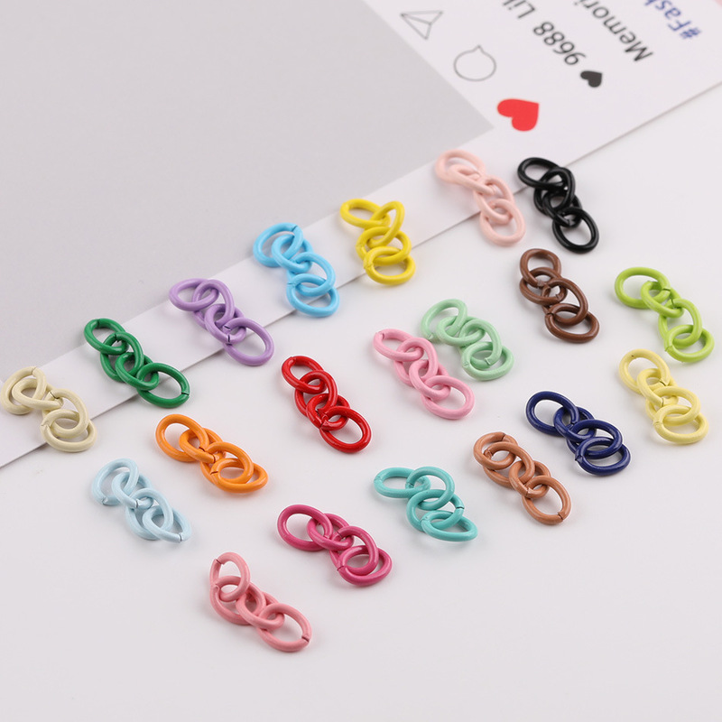 Candy color paint four-link chain extended chain diy handmade homemade key chain iron tail chain jewelry material accessories