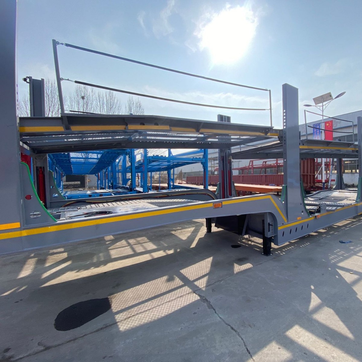 出口轿运车车辆运输半挂车 双层液压升降轿车托运车 三轴运输车