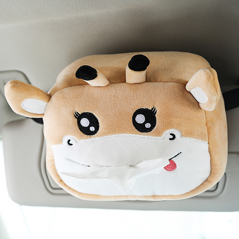 Cartoon Car Tissue Box Multifunctional Car Tissue Box Car Seat Back Sun Visor Armrest Box Tissue Box Cover