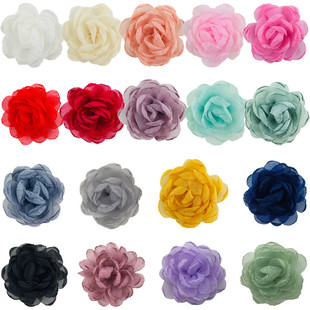 7cm Starry Sky yarn baked side Flower 10cm fried side Flower handmade plate Flower high-end clothing headdress pet accessories