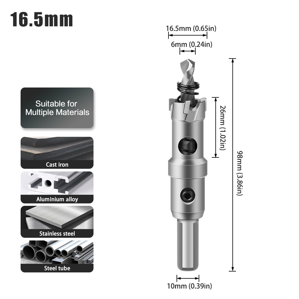 Abridor de agujero de aleación 5A de alto grado Abridor de agujero de acero inoxidable de alto grado TCT