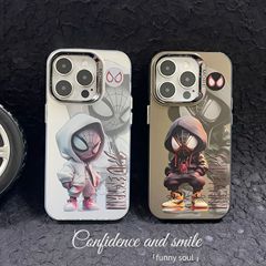 漫威蜘蛛俠蘋果手機殼適用15/iphone14/13Promax/12/11/xr卡通IMD