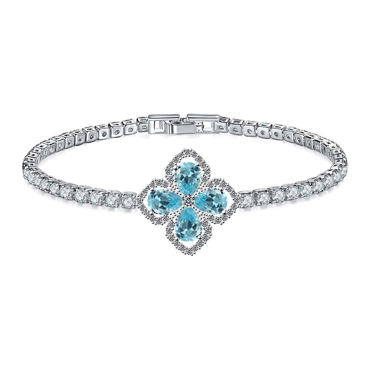 Simple Style Geometric Copper Metal Artificial Gemstones Bracelets 1 Piece