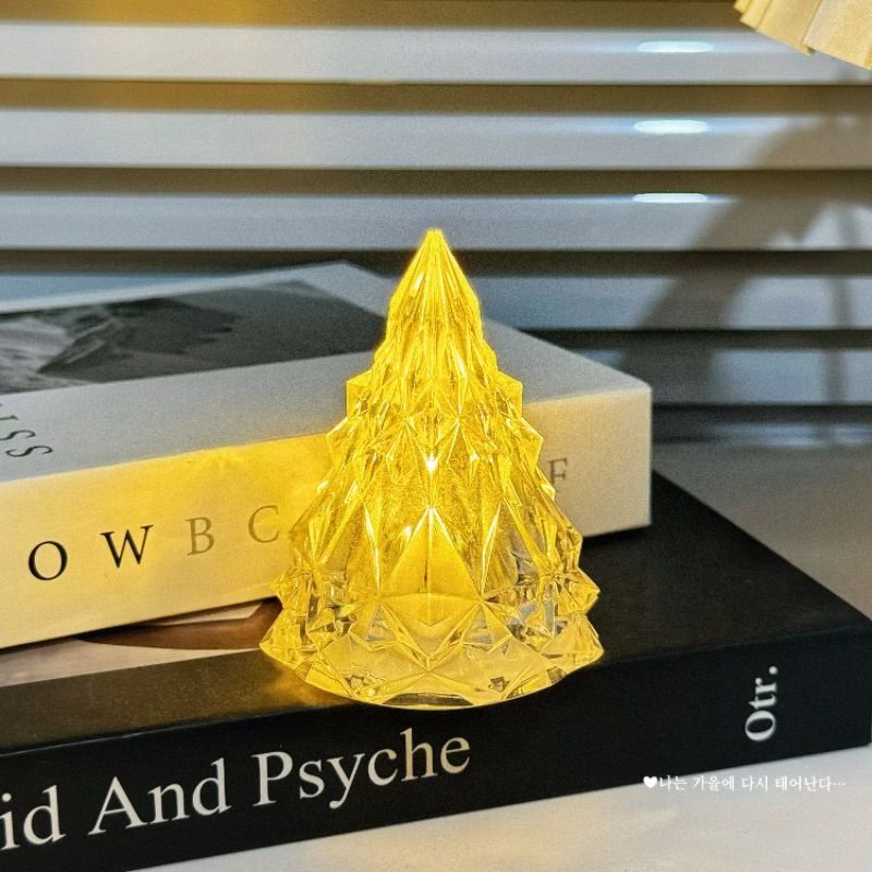 Iceberg lámpara LED luz nocturna decoración de la habitación de cristal estrellas atmósfera lámpara de escritorio brillante adornos regalos de Navidad