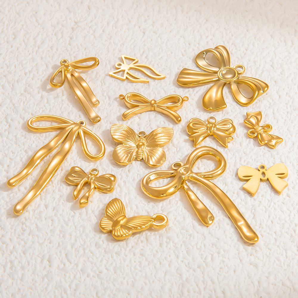 4g Weight 0.03µm-0.05µm Gold Plating Thickness PVD Coated Gold Plating Process Pendant Jewelry Making Type Real Gold Plated Plating Material 1 Piece Quantity 304 Stainless Steel Material Bow Knot Pattern Simple Style, Classic Style Style Waterproof Non Tarnish, Plating Craft 1 Piece 304 Stainless Steel PVD Coated Real Gold Plated Bow Knot Pendant DIY Jewelry Accessories 3