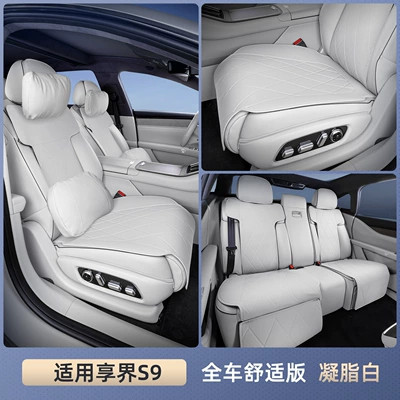modification exclusive world S9 special — Seat cushion, seat cover - xiangjie-s9-ningzhi-white-full-car-deluxe-edition-headrest2-lumbar-support2