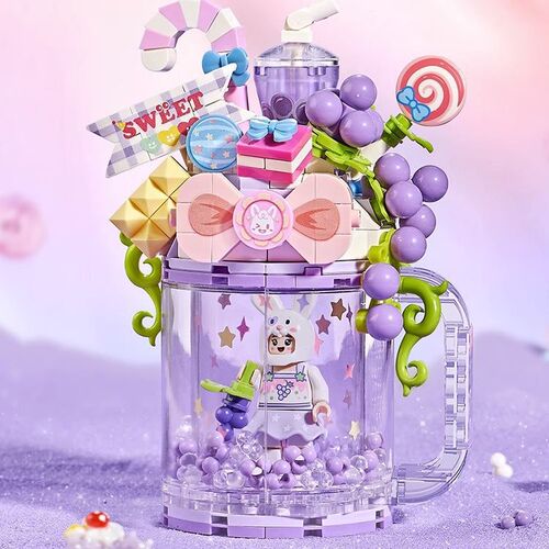 LOZ Smart Micro Particle Building Blocks Summer Ice Cream Flowing Sand Cup Series DIY Assembly Cute Educational Model for Girls