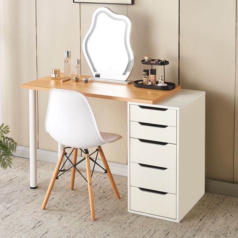 Trendy under-desk storage cabinet, simple desk, makeup table, study table, small apartment home office desk, multifunctional table Trendy under-desk storage cabinet, simple desk, makeup table, study table, small apartment home office desk, multifunctional table