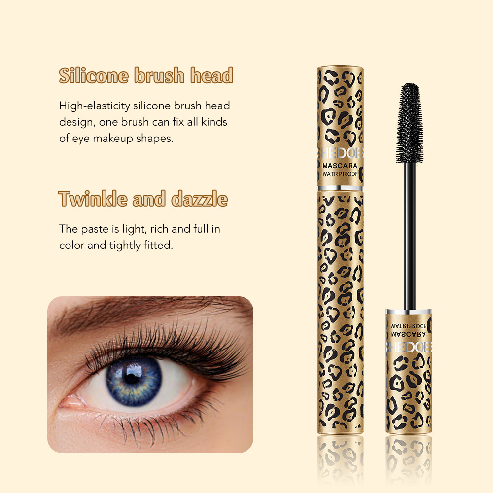 Transfronterizo exclusivo SHEDOES leopardo máscara impermeable, fácil de quitar el maquillaje, no se desvanece, estirado, curvilíneo natural, denso
