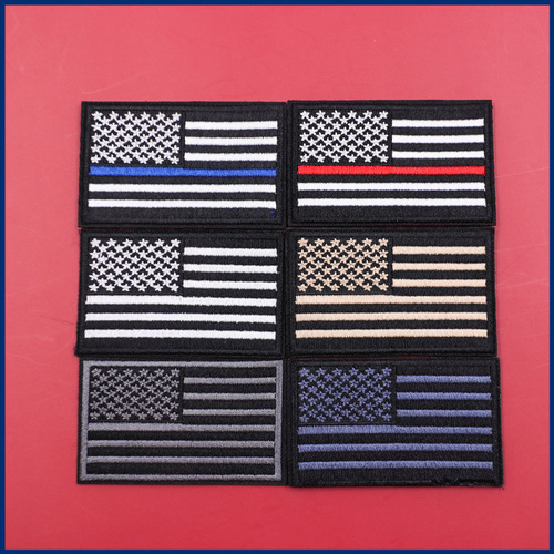 Minghao multi-color American flag cloth patch tactical outdoor backpack Velcro embroidered square armband badge