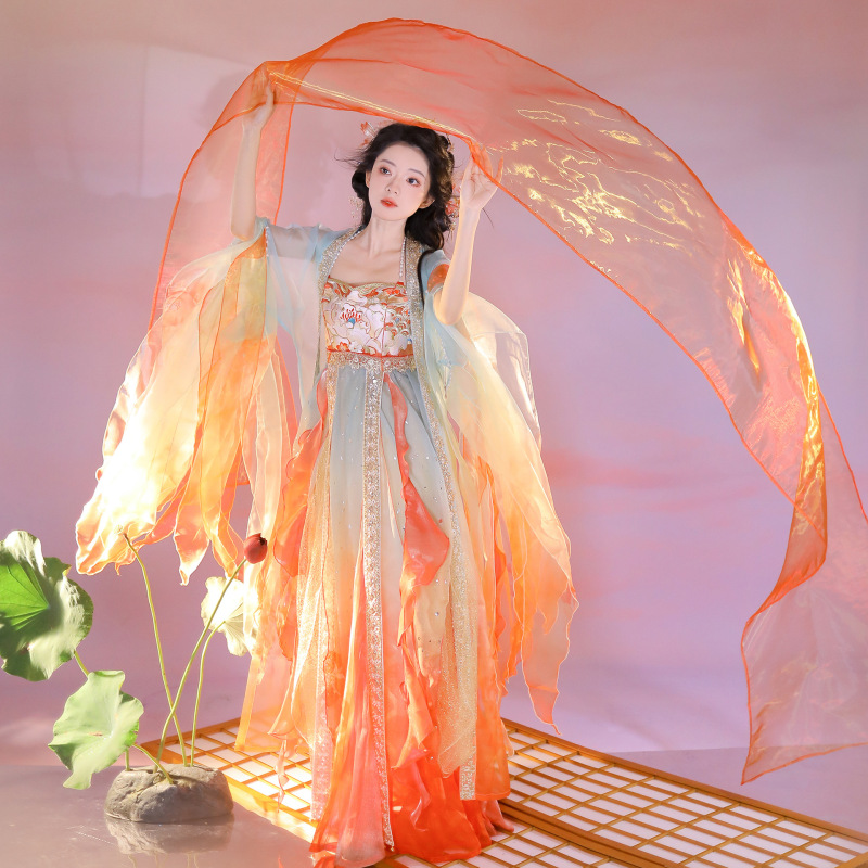 Customized Link Han Dynasty Women's Tang-Made Chest-High Myrobalan Skirt Suit Heavy Embroider Butterfly Large-Sleeved Shirt Chinese Style Super Fairy Customized Link Han Dynasty Women's Tang-Made Chest-High Myrobalan Skirt Suit Heavy Embroider Butterfly Large-Sleeved Shirt Chinese Style Super Fairy