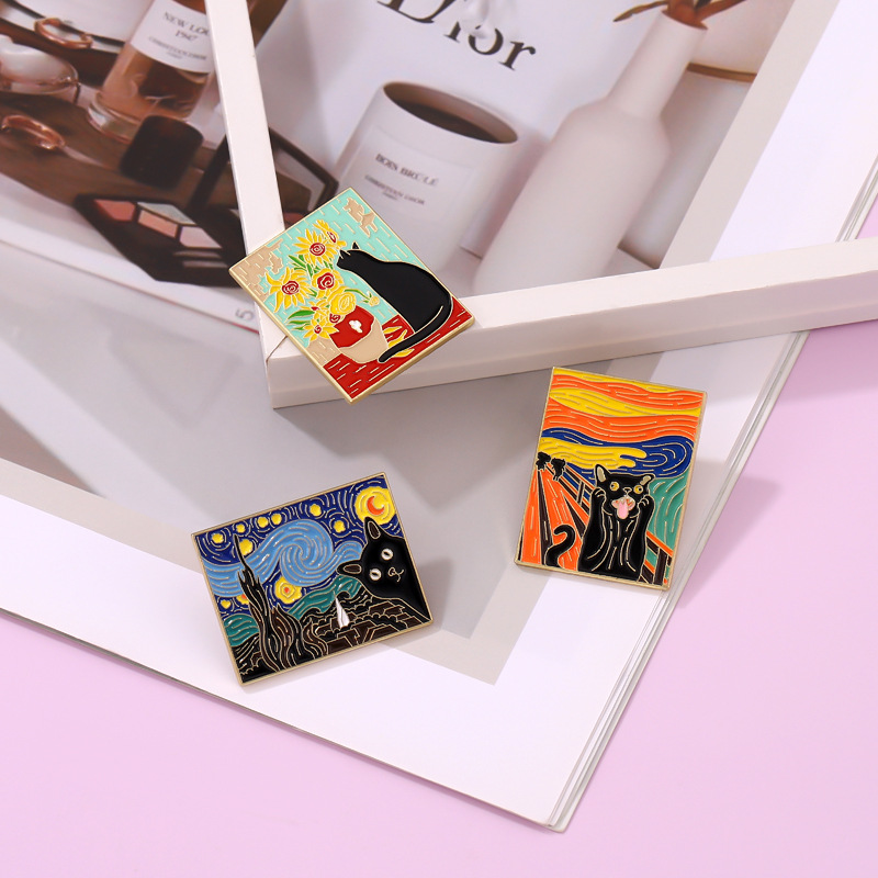 12g Weight Brooches Classification Daily, Street Occasion Alloy Material Animal, Oil Painting Pattern Unisex Gender Stoving Varnish Design Cute Style Cute Pin Animal Oil Painting Alloy Stoving Varnish Unisex Brooches 5