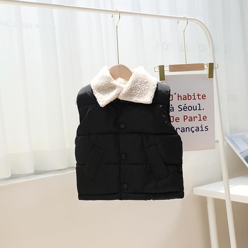 Chaleco de algodón para niños con forro polar para niños y niñas Chaleco de ropa exterior para niños mediano y grandes chaleco protector para niños Otoño e Invierno Nuevo