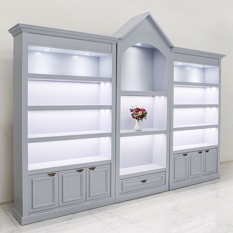 欧式烤漆化妆品展示柜美容院产品柜护肤品带灯展柜多功能陈列柜