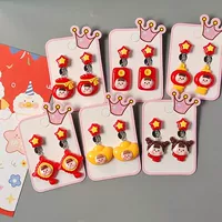 Новый год китайский стиль студент ухо клип Ювелирные изделия счастливый мешок красный конверт Золотой слиток безухие дети звезда кулон уха ювелирные изделия