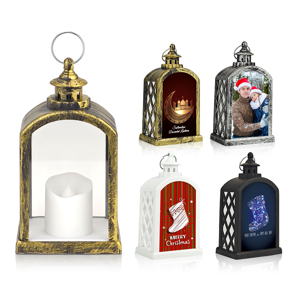 Nuevos productos transfronterizos de transferencia térmica decoración de linternas de Navidad DLY película metálica material en blanco al por mayor