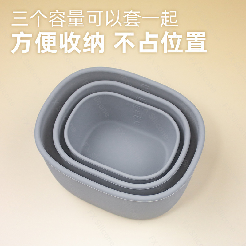 日韩系硅胶饭盒三合一套装微波炉加热上班族迷你便当盒厨房保鲜盒|undefined